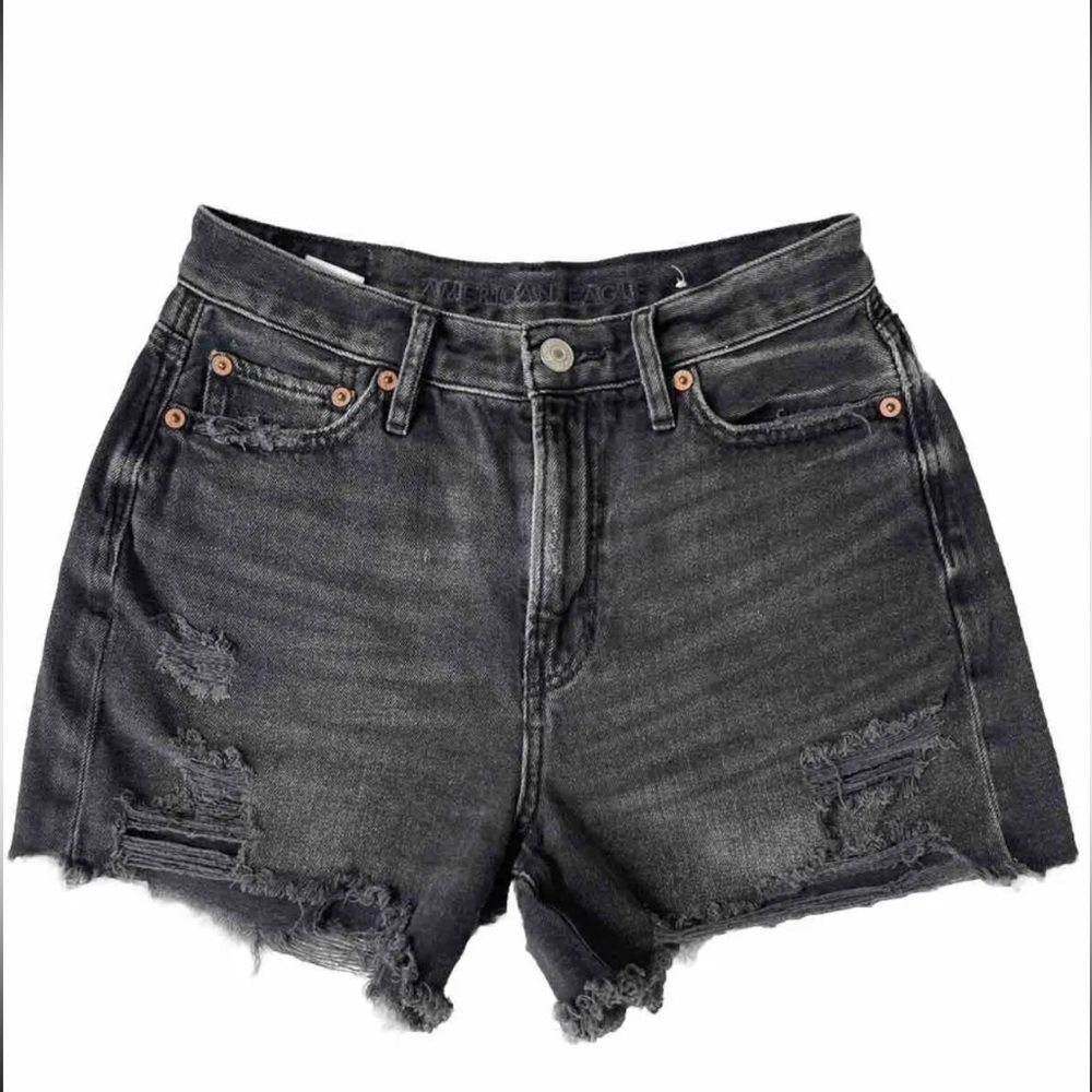 American Eagle Outfitters Distressed Black Denim Jean Shorts